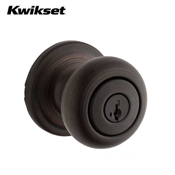 Kwikset: Hancock Entry Door Knob with Round Rose / Venetian Bronze  / with SmartKey Technology